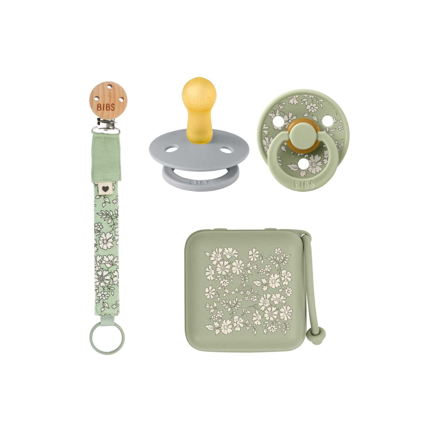 BIBS Liberty baby gift set Capel Sage Size 2 (British brand)