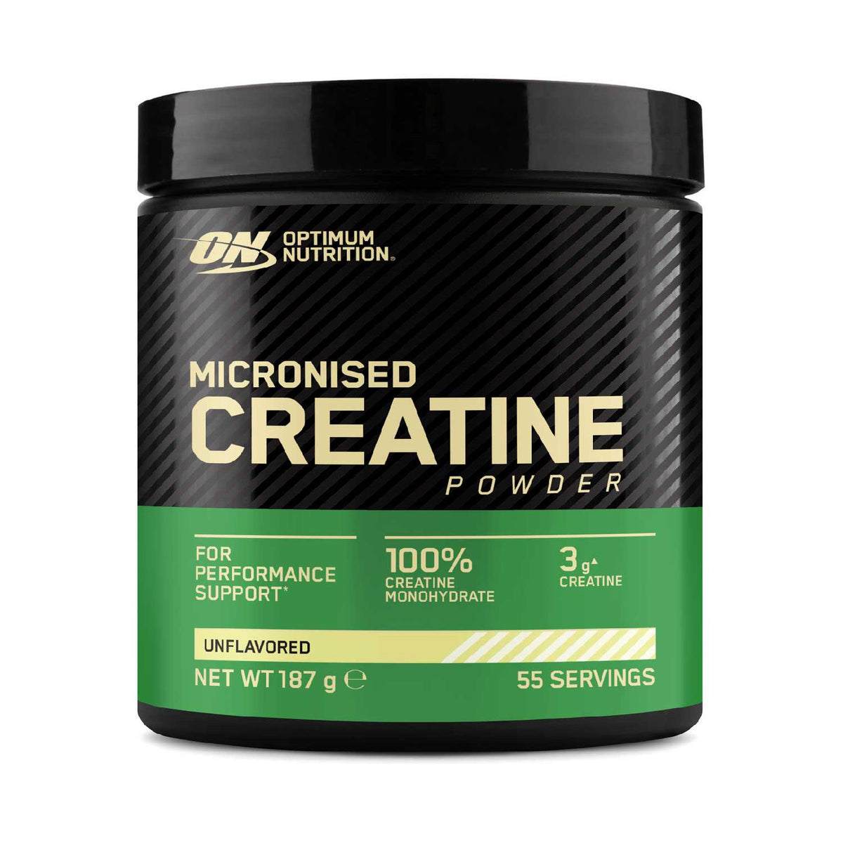 Optimum Nutrition creatine powder unflavoured 187g, UK version