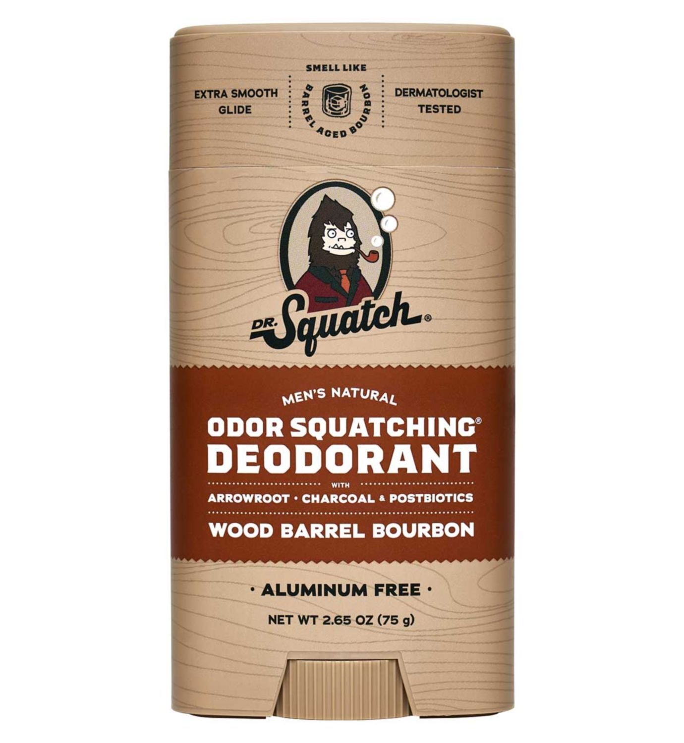 Dr. Squatch Wood Barrel Bourbon deodorant 75g, imported from the UK