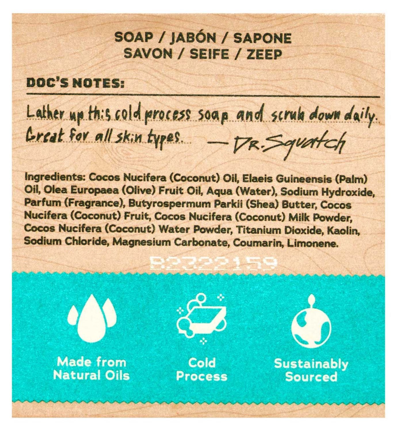 Dr. Squatch soap bar Coconut Castaway 141.7g - British product