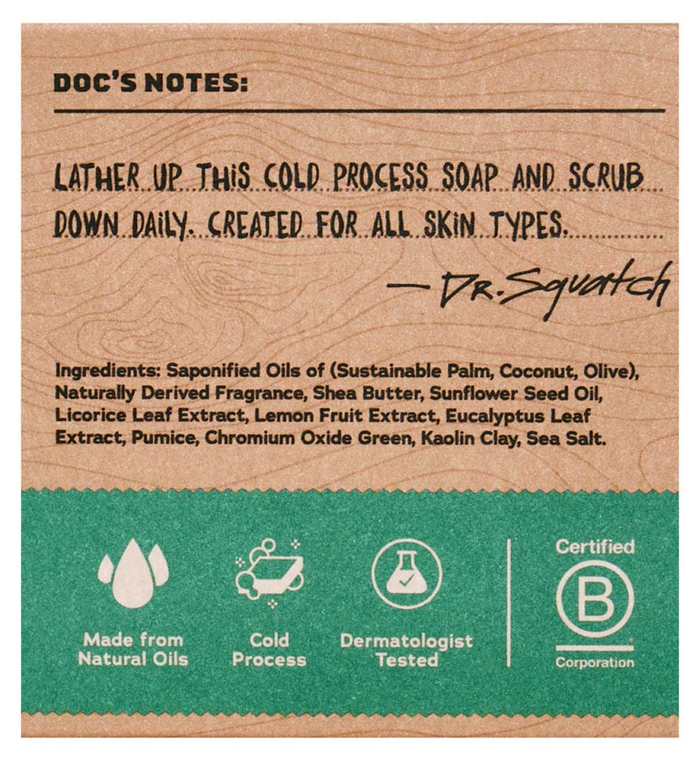Dr. Squatch soap bar Rainforest Rapids 141.7g (British brand)