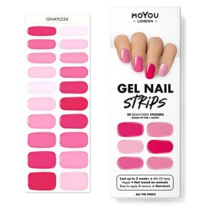 MoYou London Gel Nail Strips All The Pinks 20 pieces, imported from the UK