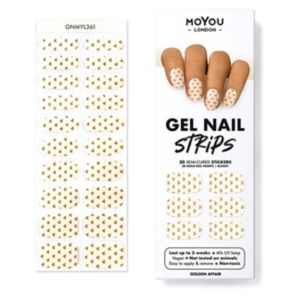 MoYou London Gel Nail Strips Golden Affair pack, imported from the UK