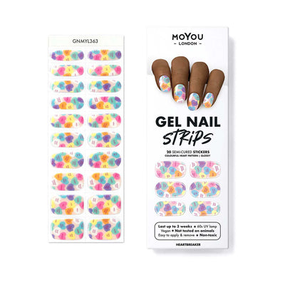MoYou London Gel-Nagelstreifen Heartbreaker Semi-gehärtet 20 Streifen