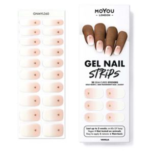 MoYou London gel nail strip vanilla 20 pcs, imported from the UK