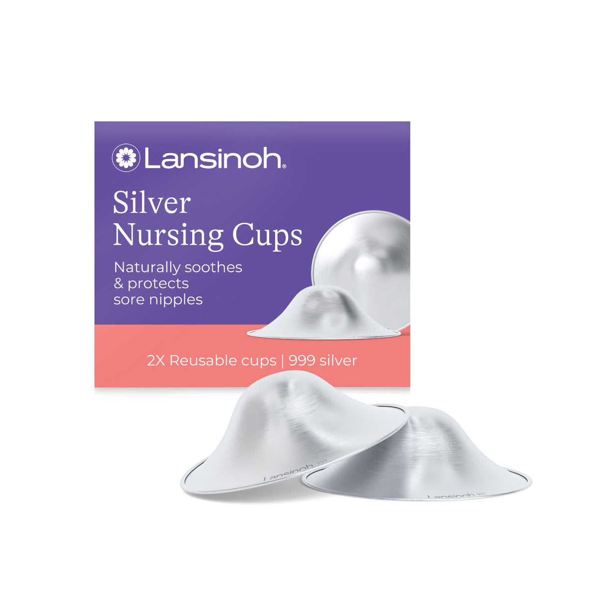 Lansinoh 999 silver nursing cups for breastfeeding, UK version