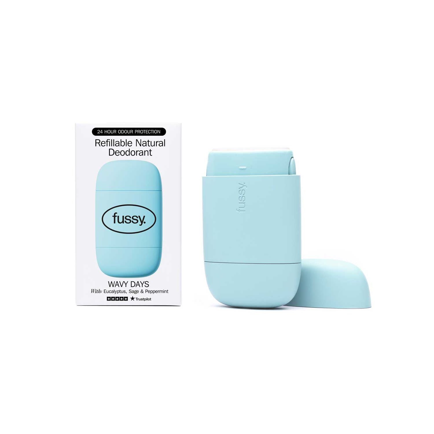 Fussy refillable natural deodorant Wavy Days 40g - British product