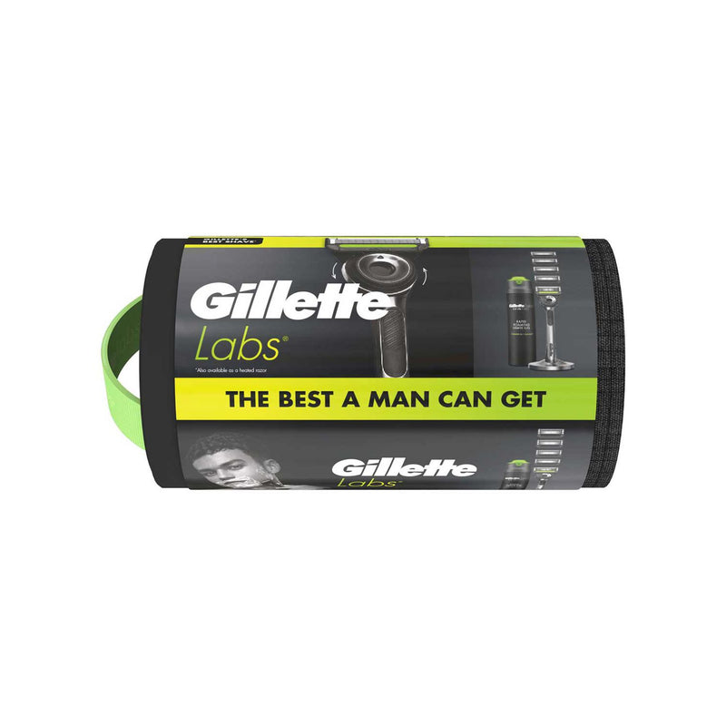Gillette Labs exfoliating razor gift set with blades and stand (British brand)