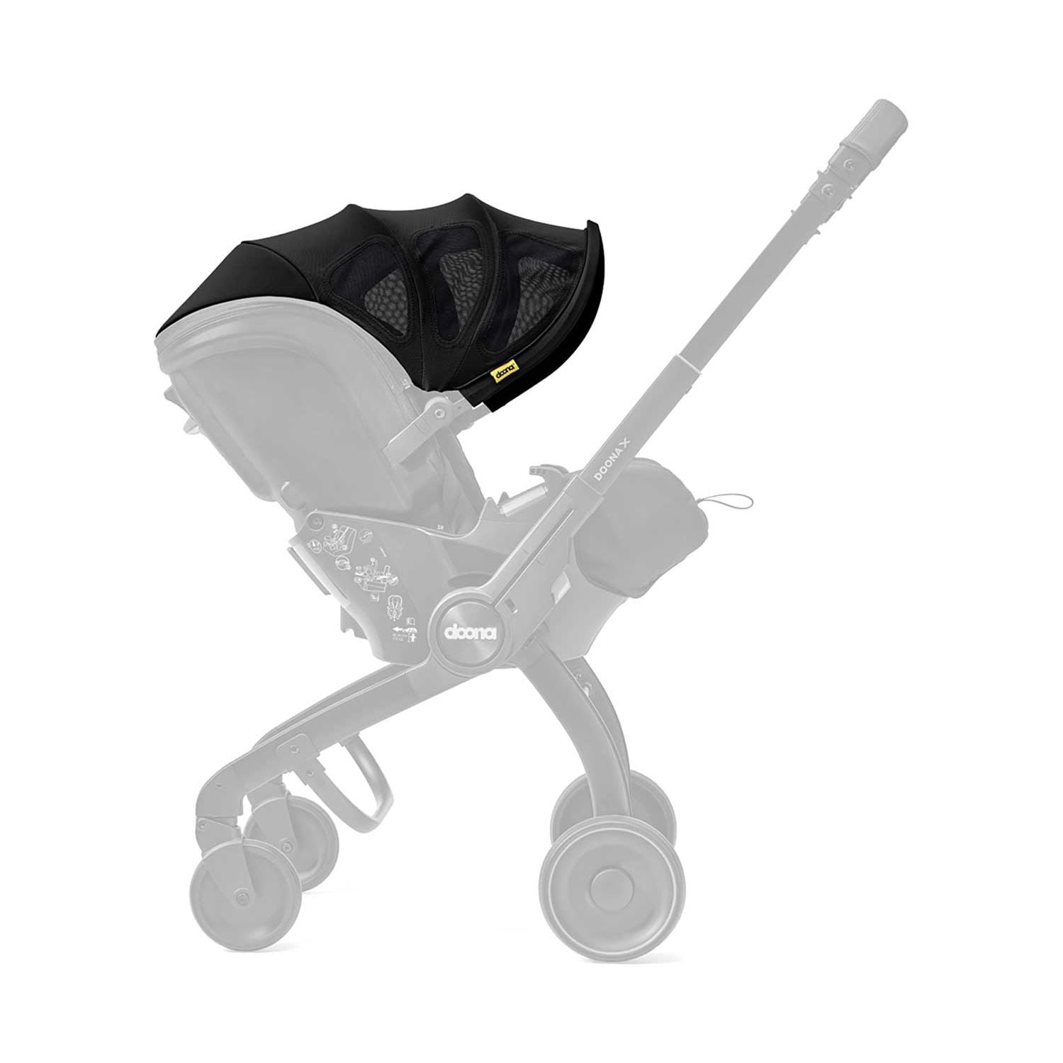 Doona X Summer Canopy Nitro Black, imported from the UK