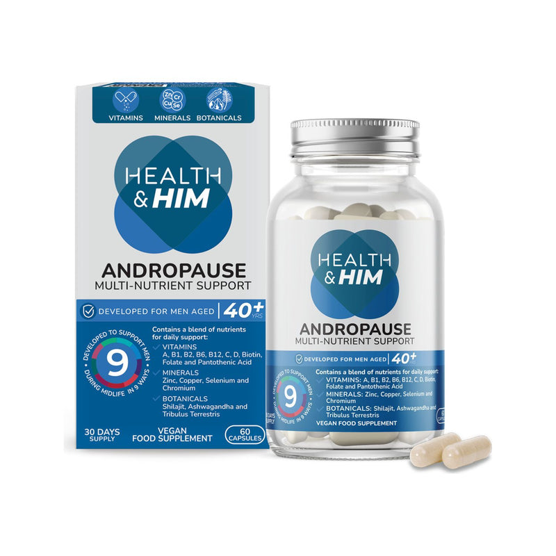 Health & Him andropause 40+ supplement 60 capsules - British product