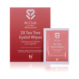 M-Club Tea Tree Eyelid Wipes x20, imported from the UK