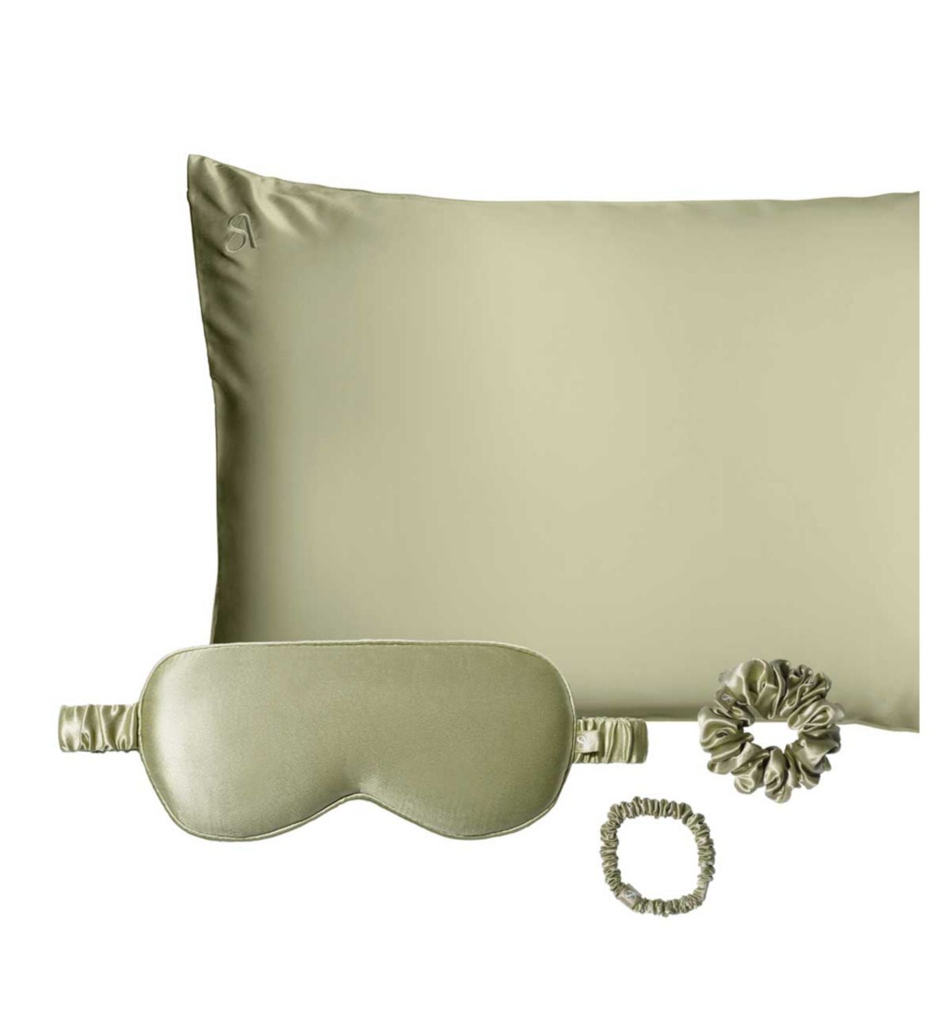 Silk Addict mulberry silk gift set olive green, UK version