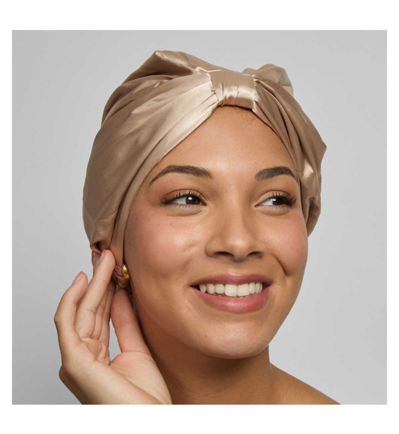 Silver Cloud hair wrap infused with silver ions - caramel - British product