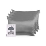 Silver Cloud charcoal satin pillowcase 4 pack (British brand)