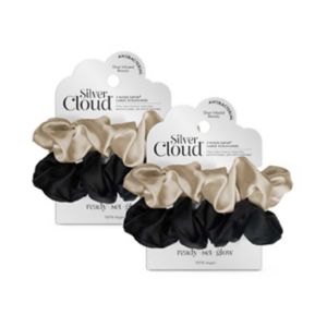 Boots Silver Cloud Mixed Satin Scrunchies Four Pack- Buy online at McGrocer