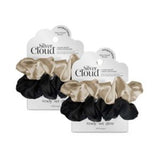 Silver Cloud Mixed Satin Scrunchies Four Pack (British brand)