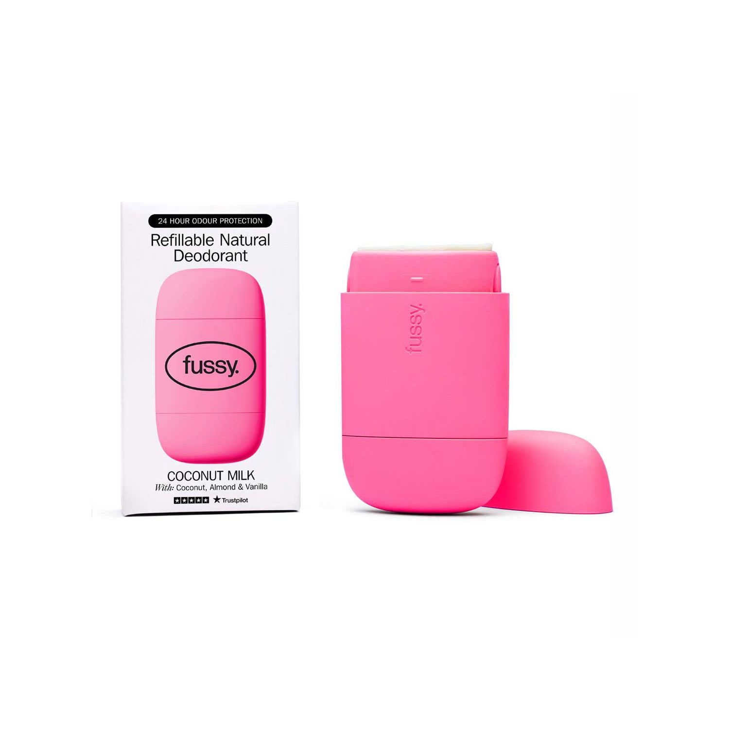 Fussy refillable natural deodorant Coconut Milk 40g - British product