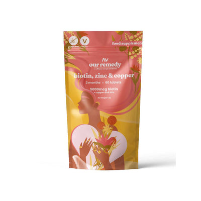 Boots Our Remedy Biotin Copper and Zinc Tablets 5000mcg Hair Support 60s- Buy online at McGrocer
