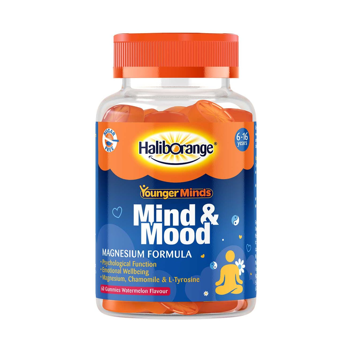 Haliborange Younger Minds Mind & Mood watermelon gummies 60s - British product