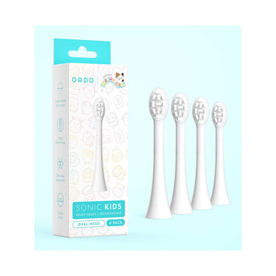 Boots Ordo Sonic Kids Rechargeable - Brush Heads - White - 4 Pack- Buy online at McGrocer