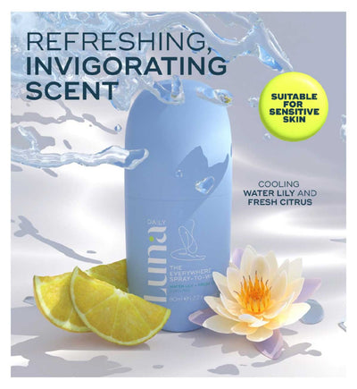 Luna Daily Cooling Everywhere Spray-to-Wipe Body Cleanser Waterlily & Citrus 80ml
