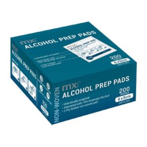 MX Health Alcohol Preparation Pads Pre-Injection Wipes 70% Isopropyl Skin Prep 200 Count
