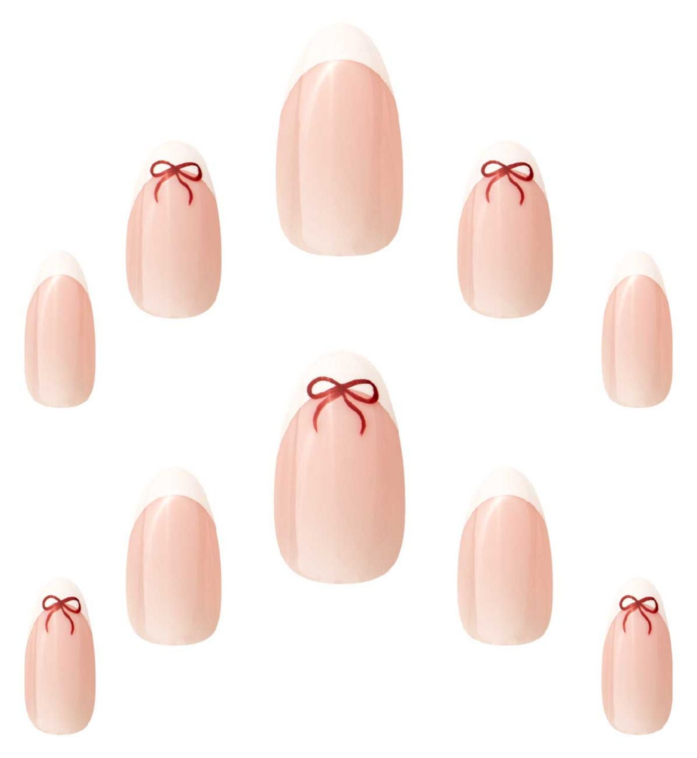 Elegant Touch short almond French false nails 24s (British brand)