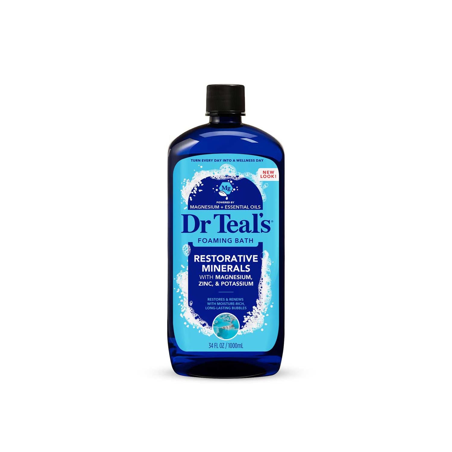 Dr Teals restorative minerals foaming bath 1L, imported from the UK
