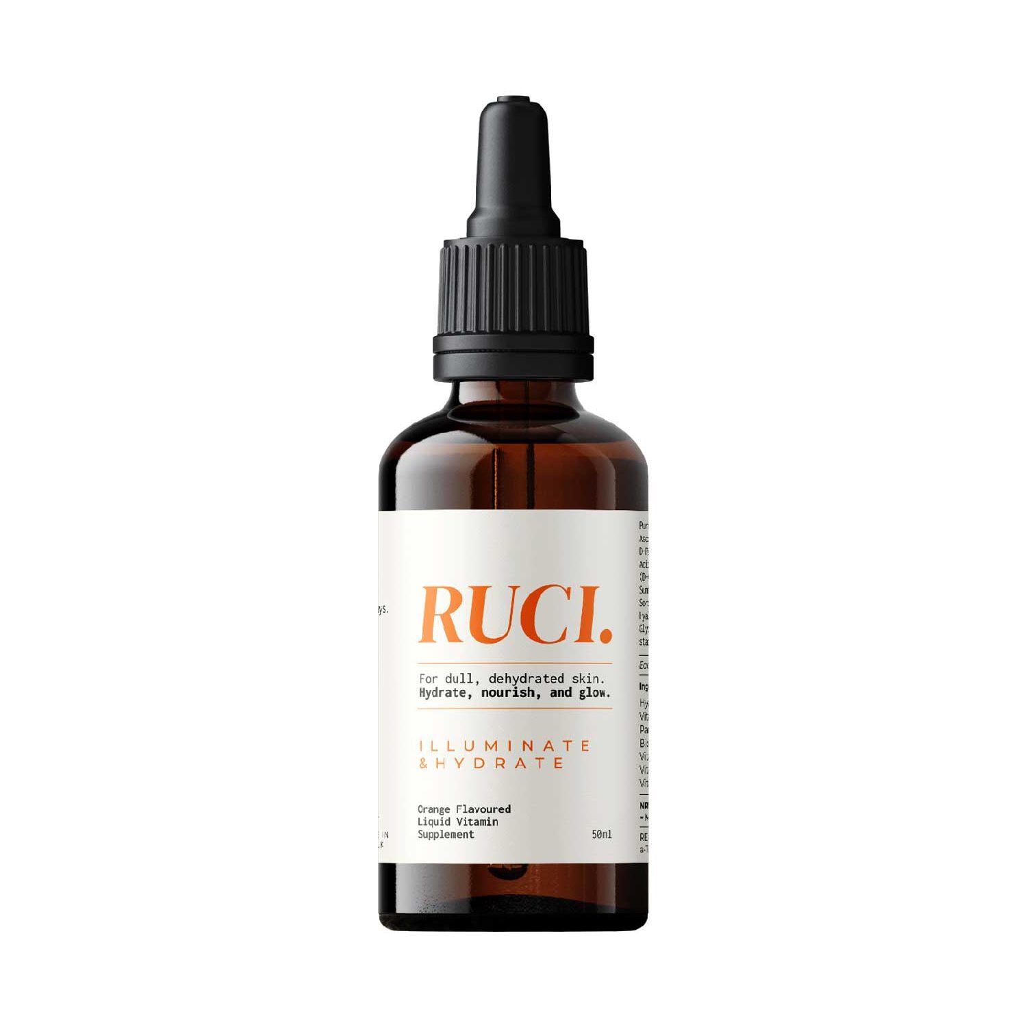 RUCI Liquid Skin Supplement orange flavour 50ml, imported from the UK