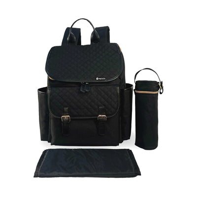 Boots My Babiie Backpack Changing Bag - Black Quilted- Buy online at McGrocer