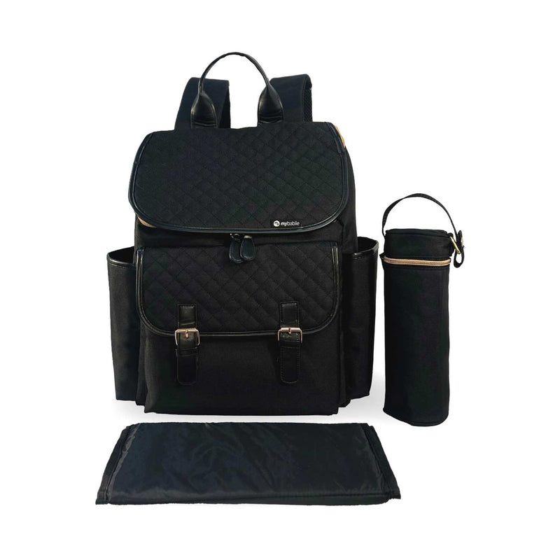 My Babiie black quilted backpack changing bag (British brand)