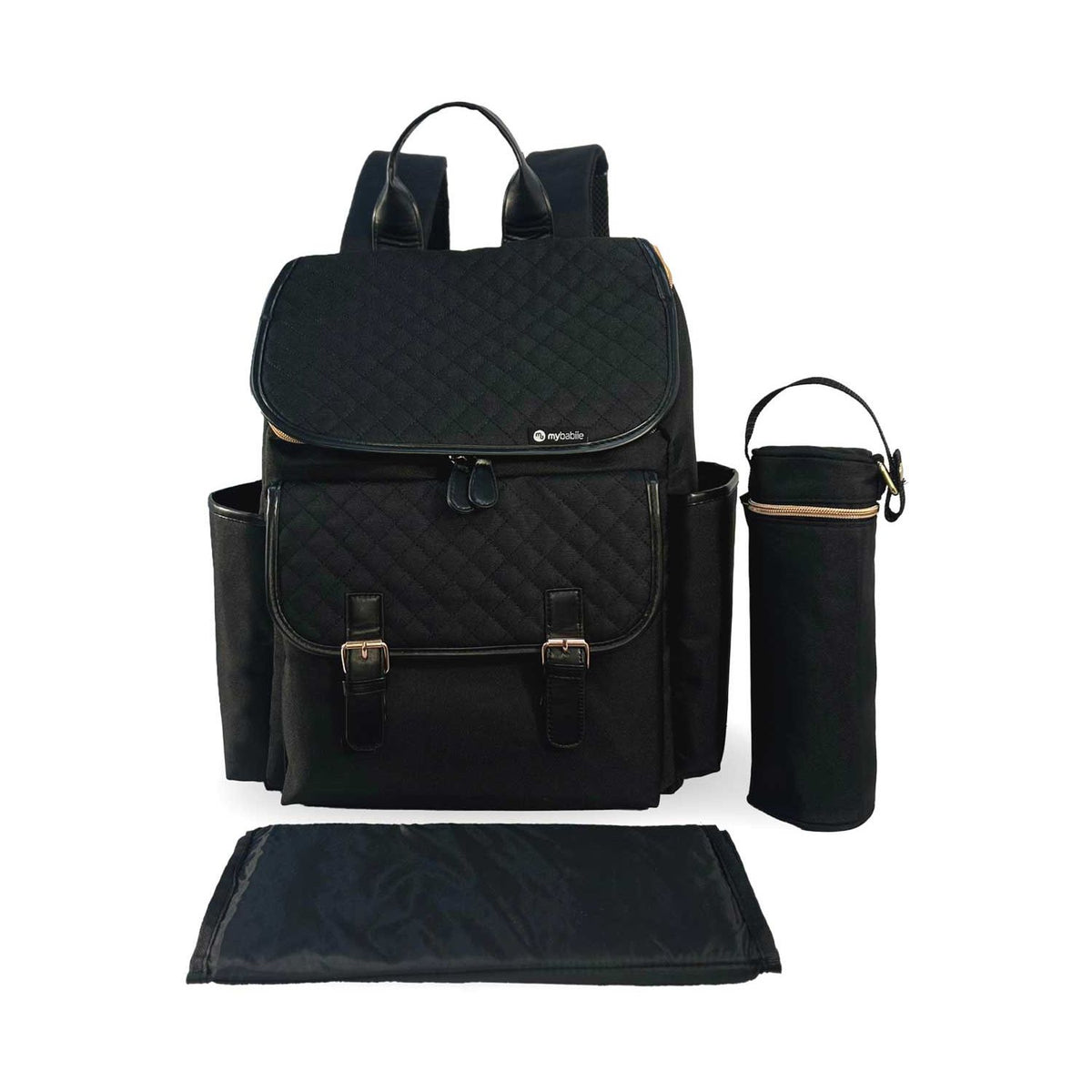 My Babiie black quilted backpack changing bag (British brand)