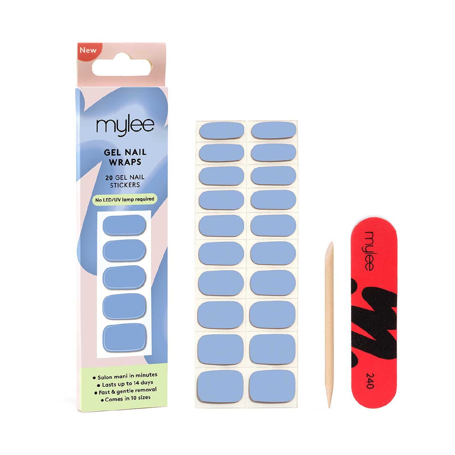 Mylee Blue Moon Gel Nail Wraps 20pcs, imported from the UK