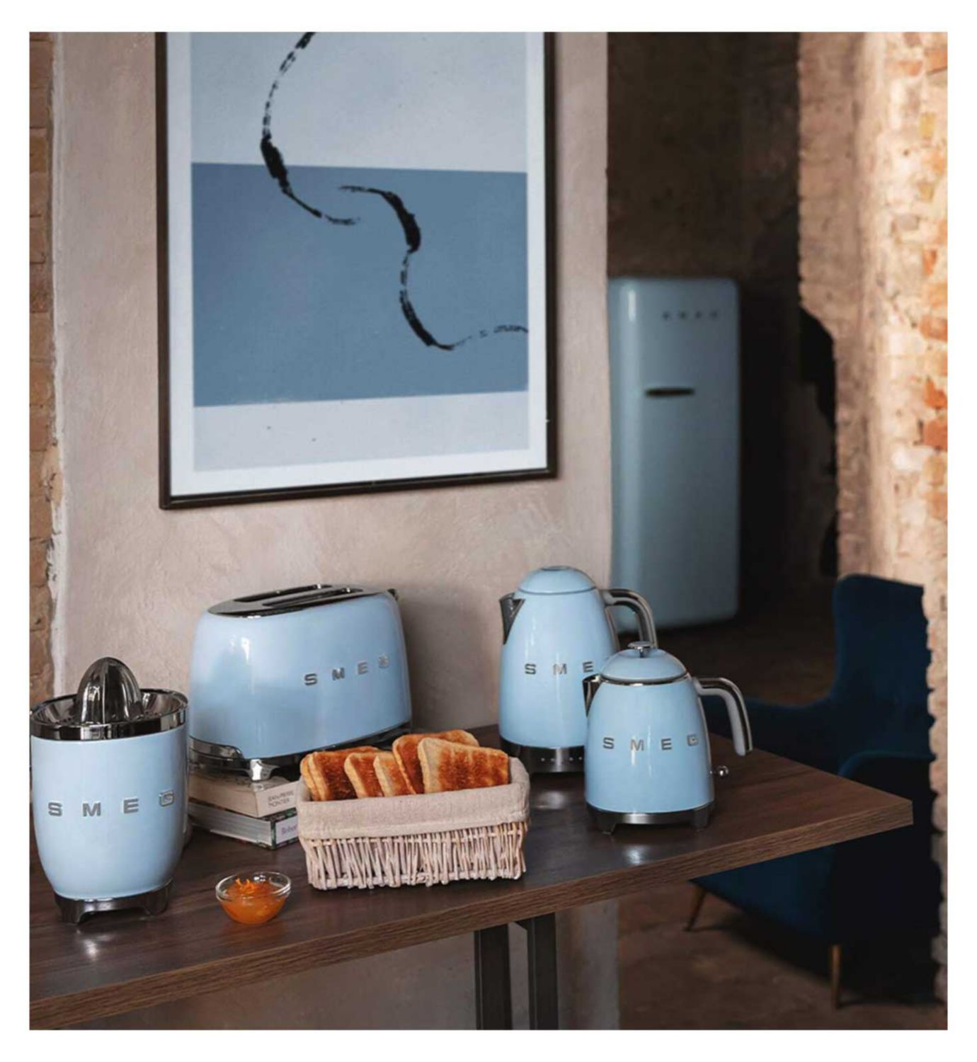 Smeg Classic 2 Slice Toaster Pastel Blue (British brand)
