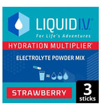 Liquid IV Hydration Multiplier Electrolyte Powder Mix Strawberry 3 Sachets