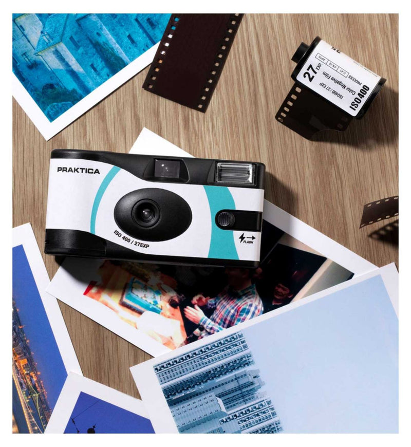 Praktica mint green disposable camera 27 exposures - British product
