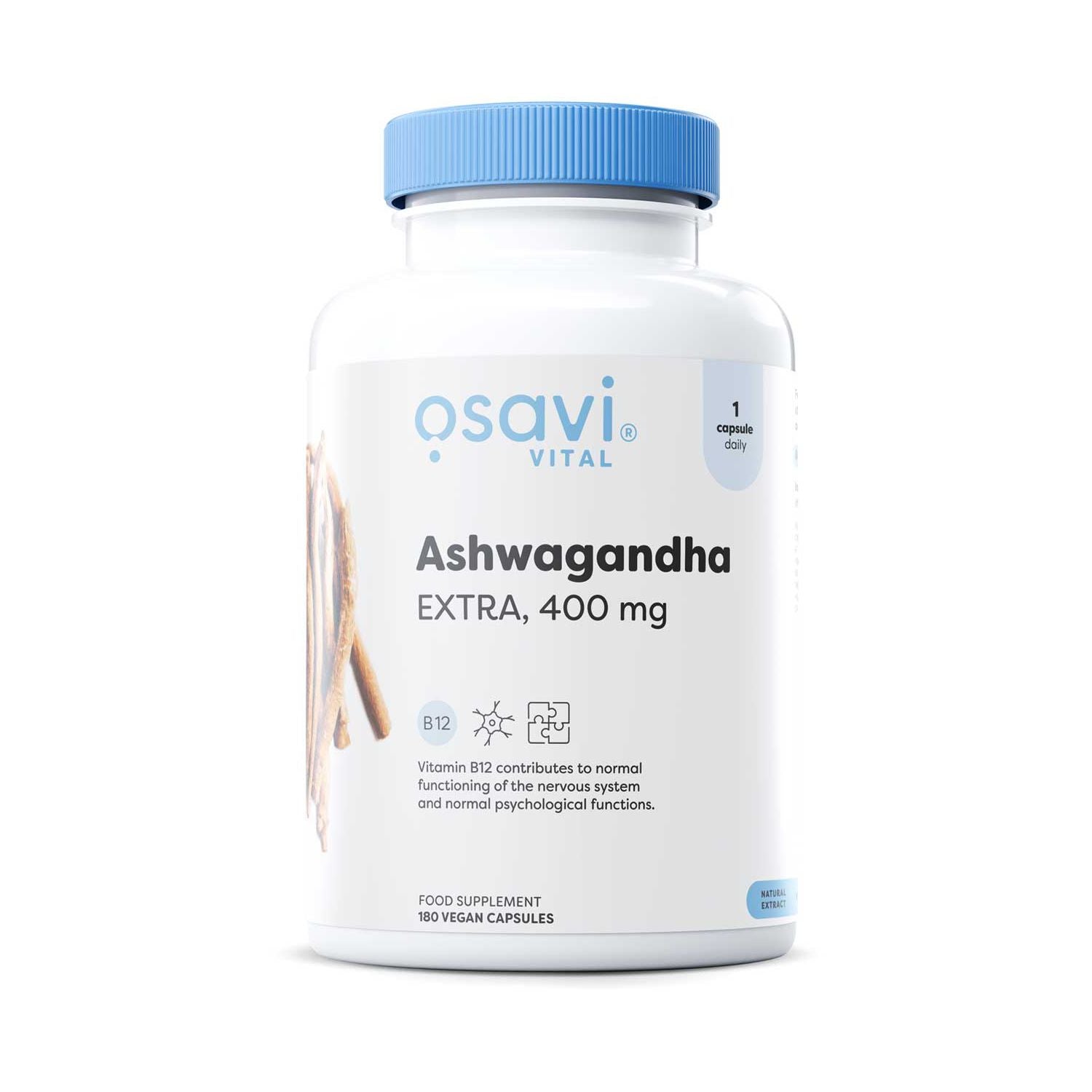 Osavi ashwagandha extra 400mg capsules 180 servings, imported from the UK