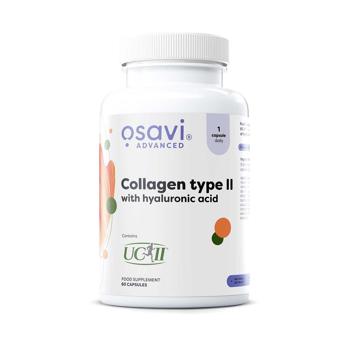 Osavi Collagen Type II capsules with hyaluronic acid, 60 servings - British product