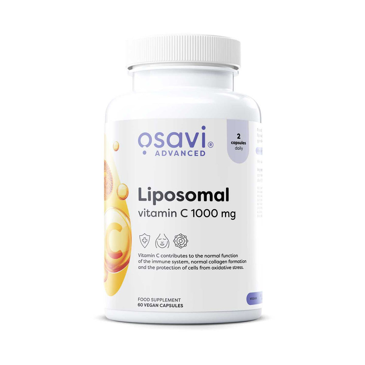 Osavi liposomal vitamin C capsules 1000mg 60 servings, imported from the UK