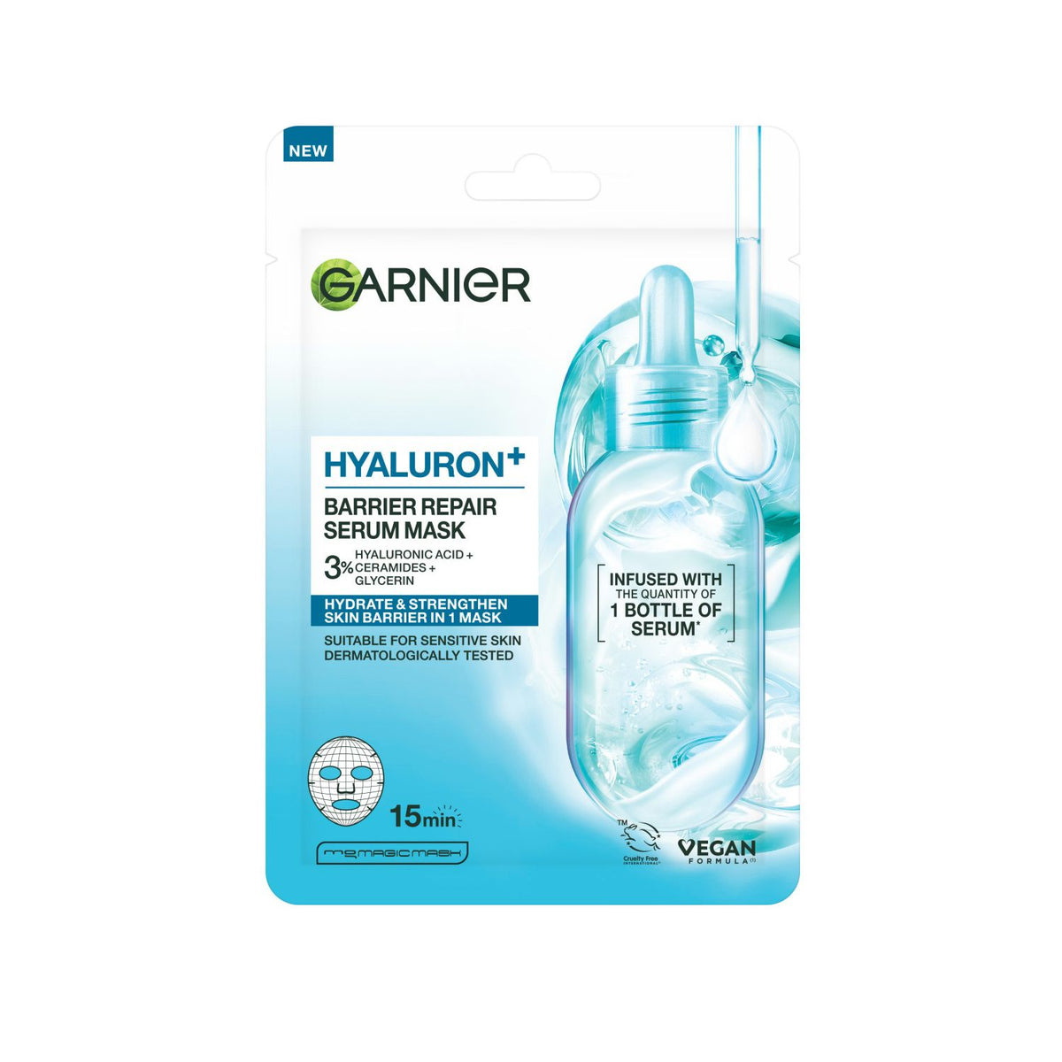 Garnier Hyaluron Barrier Repair Serum Face Mask (British brand)