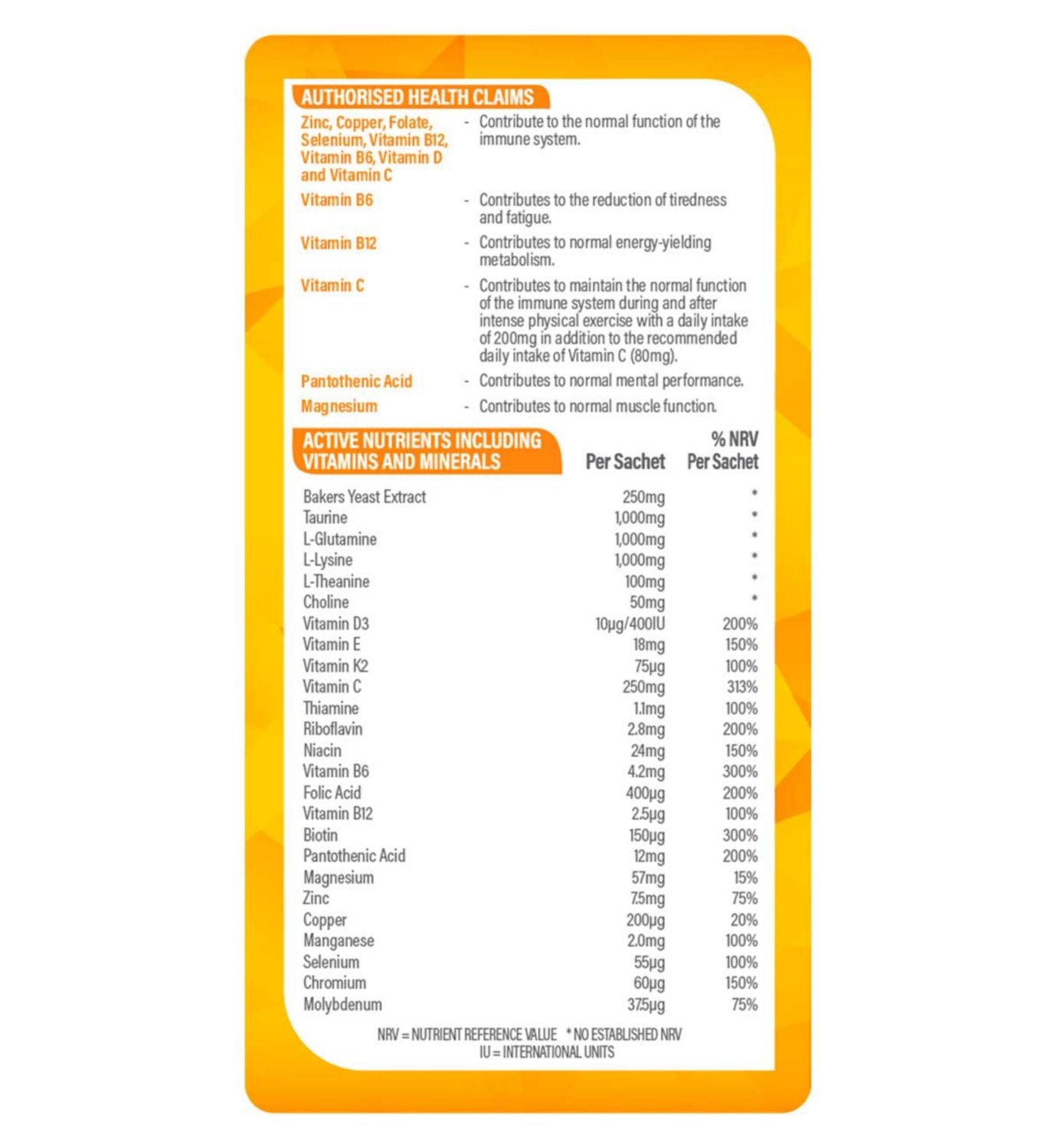 Revive Active Zest Active powdered multivitamin 30 sachets, imported from the UK