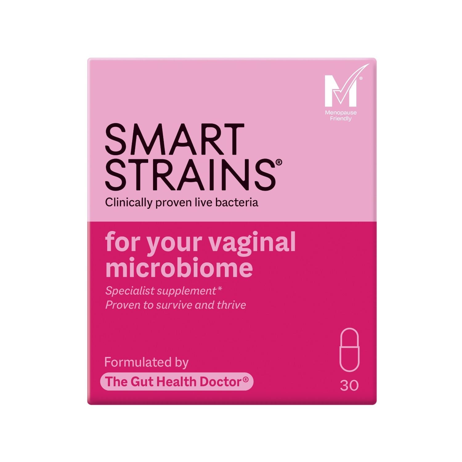SMART STRAINS probiotic for vaginal microbiome 30 capsules (British brand)