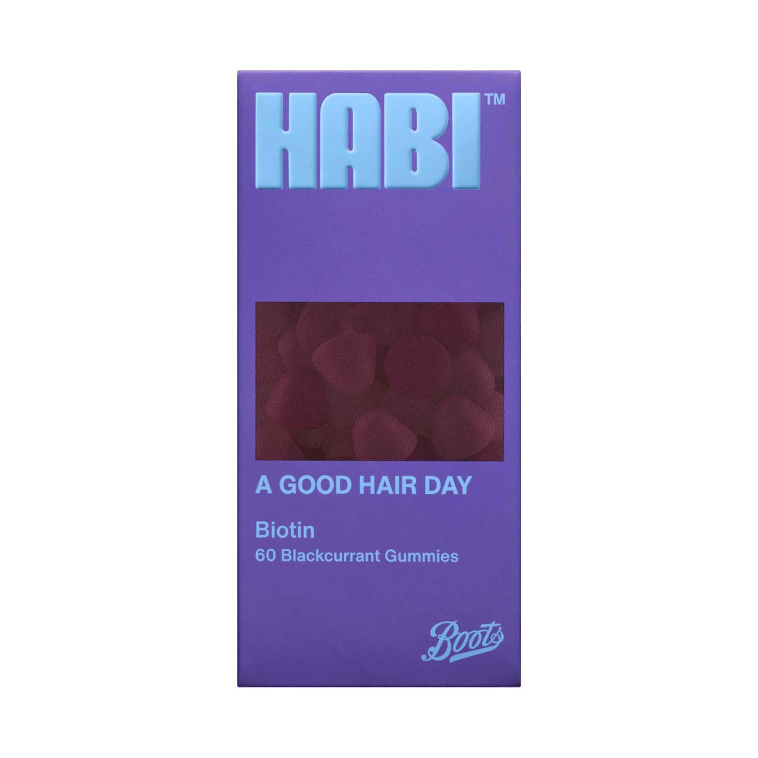 HABI biotin gummies blackcurrant flavour 60 gummies - British product