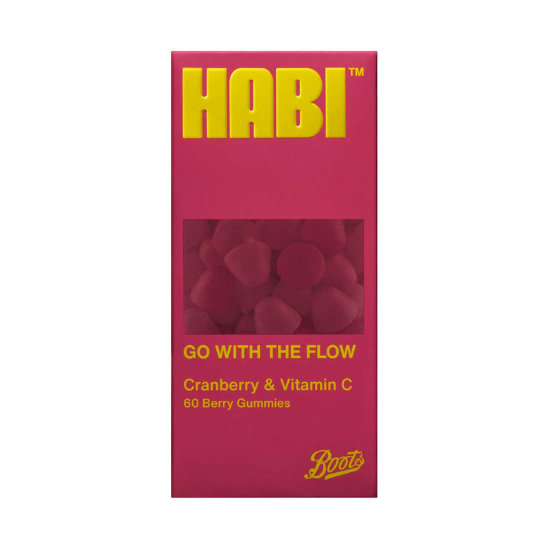 HABI Go with Flow Cranberry & Vitamin C gummies 60s, UK version
