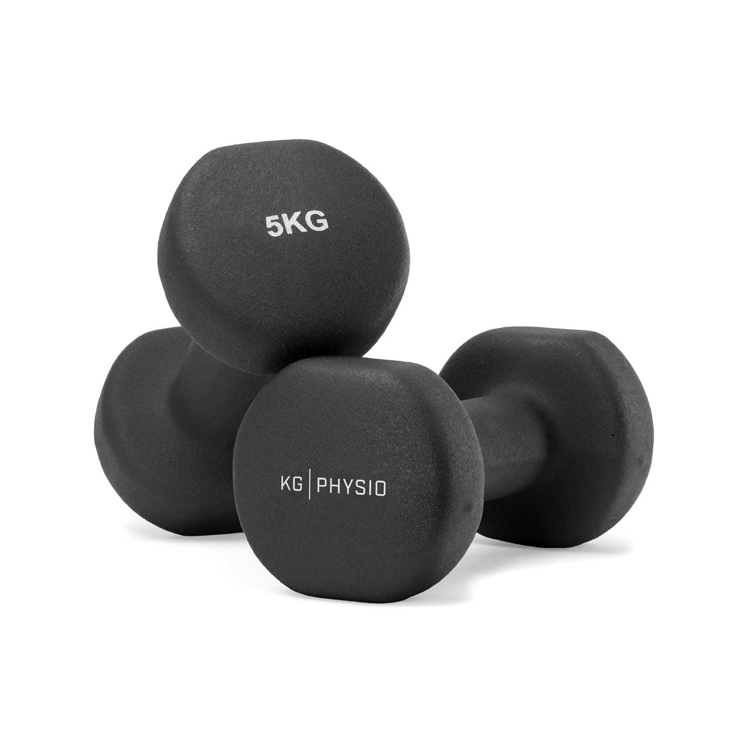 KG Physio black dumbbells 5KG pair (British brand)