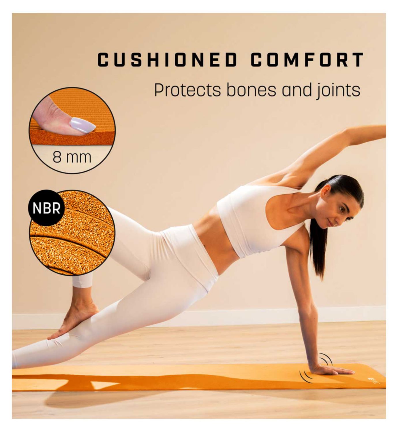 KG Physio Yoga Mat 8mm Thick Orange 183cm x 60cm, UK version