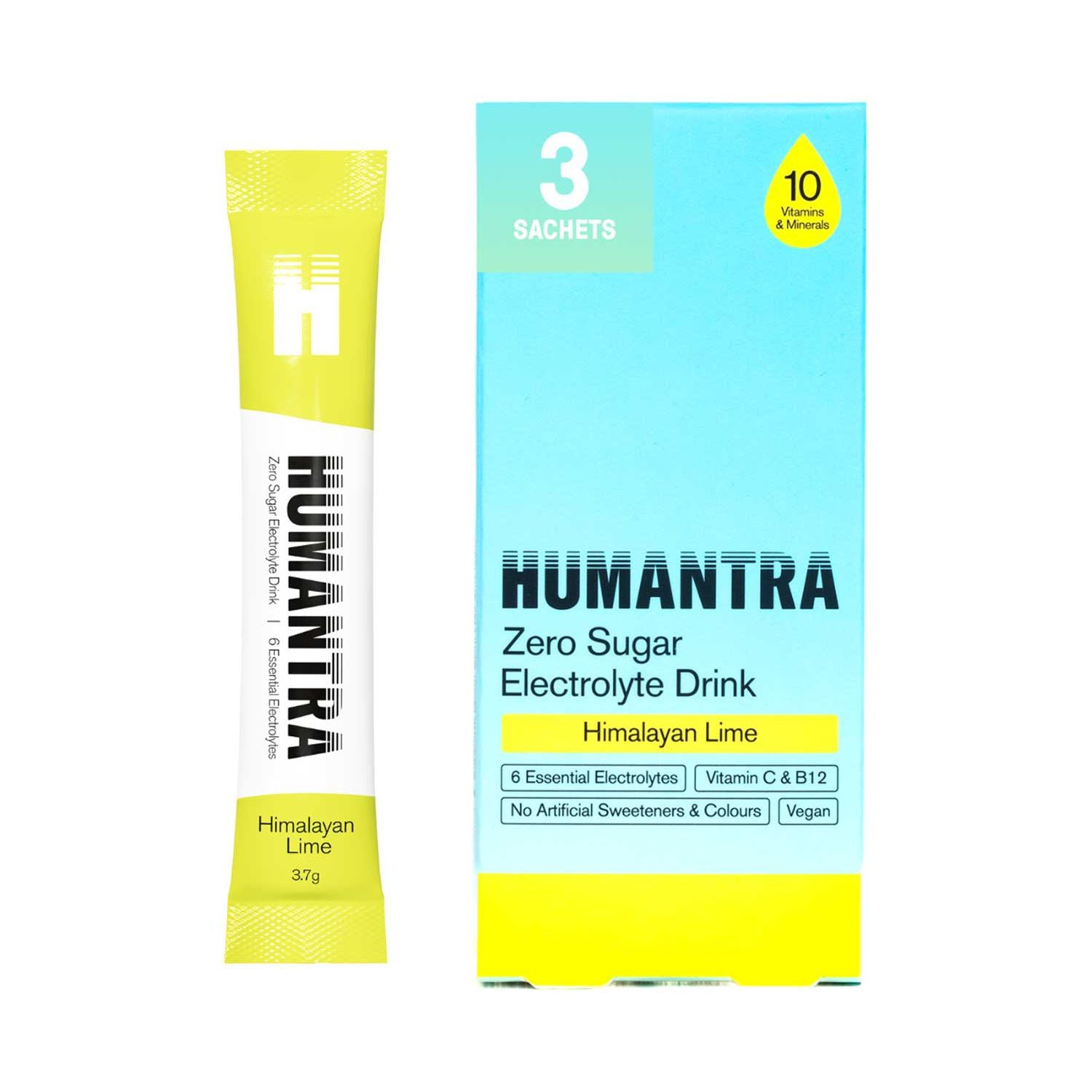 Humantra Himalayan Lime electrolyte powder sachets 3x3.7g - British product