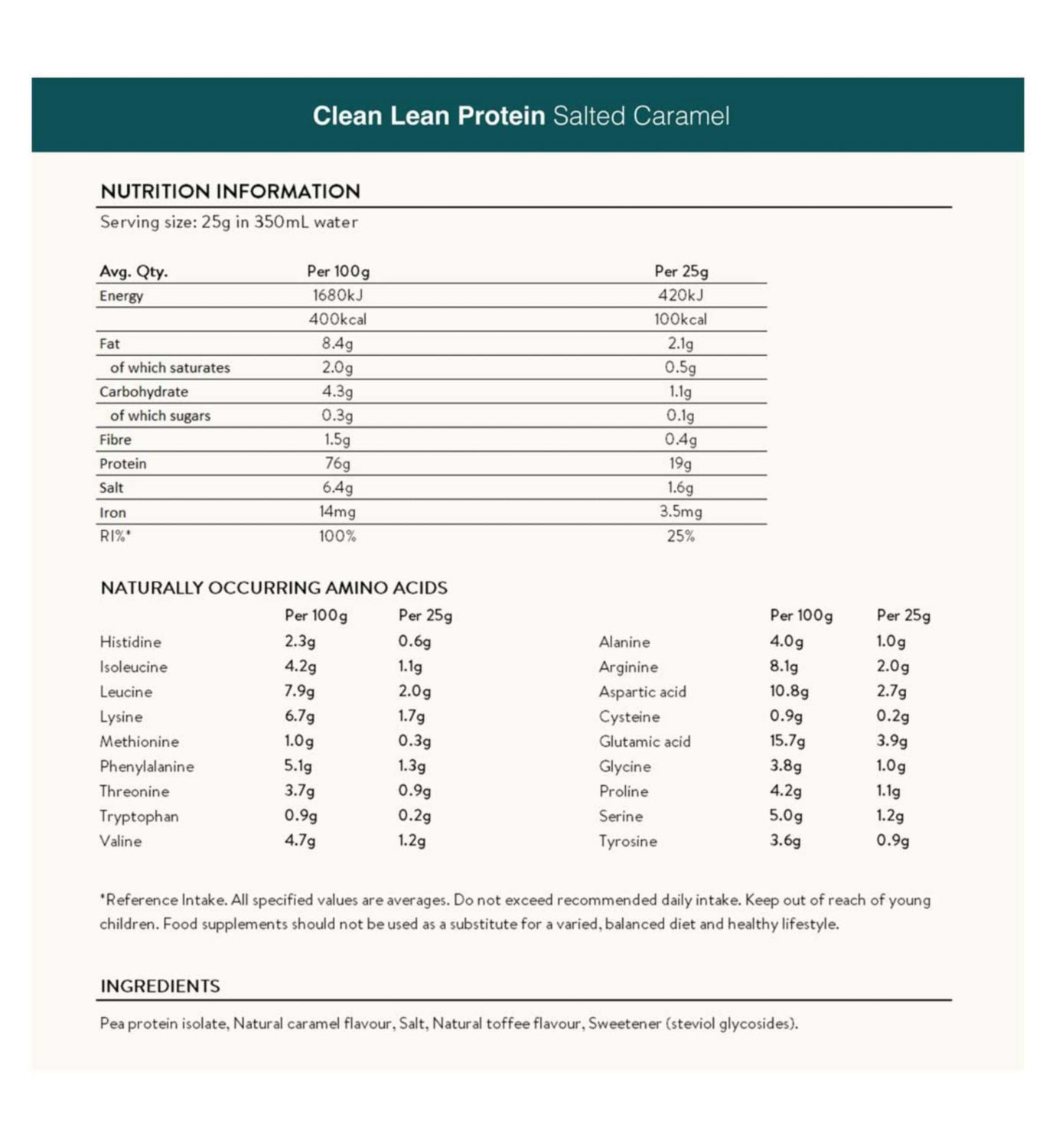 Nuzest Clean Lean Protein Pea Powder Salted Caramel imported from the UK