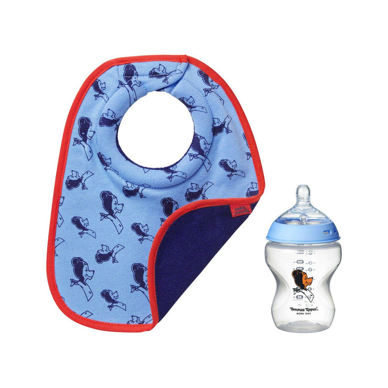 Tommee Tippee 60th anniversary bib and bottle gift set, UK version