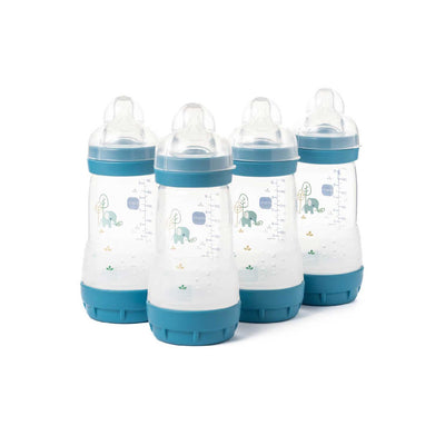 MAM Biberon Anti-Colique Easy Start - Lot de 4 biberons bleus 260 ml